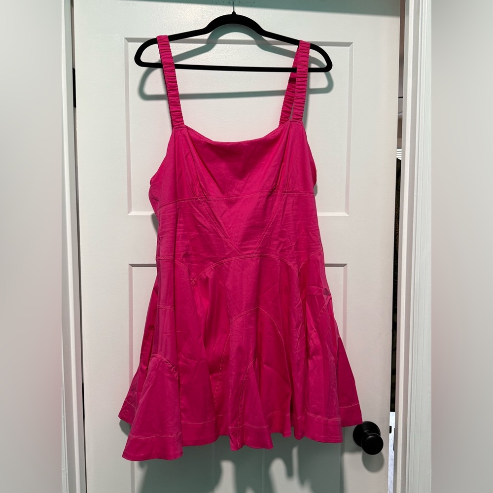 NWT Pink Plunge Drop Waist A-line Mini Dress, size XL - Picture 4 of 9